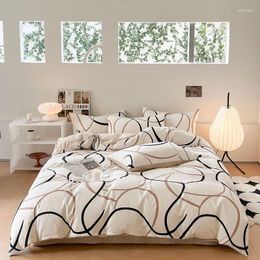 Bedding Sets Small Fresh Pure Cotton Four Piece High-quality Quilt Cover Set Single And Double Large Duvet Printed