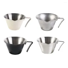 Decorative Figurines Ergonomic Handle Espresso Measuring Cup Stainless Steel With Scale Coffee Jug V-Shaped Spout 100ml S Pot