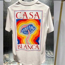 Mens T-shirts t Brand Designer Tees Rainbow Mushroom Letter Print Short Sleeve Tops Cotton Loose Men Casa Blanca Women Shirt Jhvd BNVB 0VGM