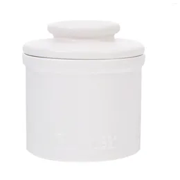 Storage Bottles Butter Dish Jar Keeper Cheese Container Ceramic For Home Kitchen Housewarming Gift White