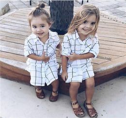 Baby Girls Plaids Full TShirt Oversize Girls Dress Fashion New 2018 Baby Girls Toddler Plaids Shirt Kids Dress Clothing Outfits1595885