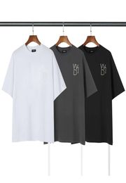 2021 new ins South Korea we11done iron drill nail pearl letter short sleeve long ribbon Tshirt for men and women7619943