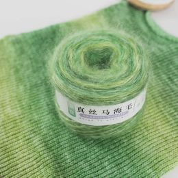 1pc 100g Tricot Mohair Wool Yarn Wool Blends Yarn for Knitting Long Hair Cashmere Baby Rainbow Sweater