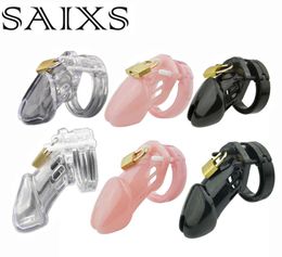 Plastic Penis cage Cock cage Belt device penis lock cb6000 penis cage with 5 rings Drop shipping Y2011183750326