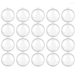 Christmas Decorations 20Piece Clear Plastic Ornaments DIY Craft Transparent Ball For Party 3.15Inch