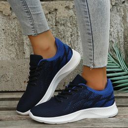 Casual Shoes 2024 Mesh Sneakers Spring Blue Women Summer Breathable Lace Up Black Female Girl Flats Size36-43