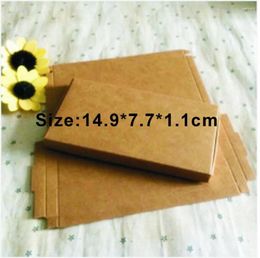 Gift Wrap Size 14.9 7.7 1.1cm Wholesale 1000PCS/LOT Kraft Paper Box Free Print 1 Color LOGO