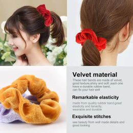 10/6/1pc Women Hair Scrunchies Velvet Solid Colour Band for Girls Ponytail Holder Rubber Bands Ties Accessories headbands gumki