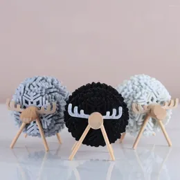Table Mats With Wooden Holder Creative Decor For Home Placemats Sheep Shape Cup Mat Pads Felt Drink Coasters