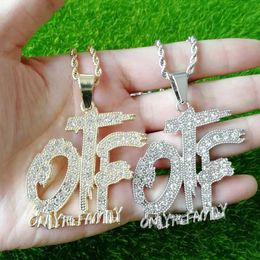 Pendant Necklaces Men Women Hip Hop Iced Out Bling Otf Fashion Hiphop Letters Necklace Jewelry 230613