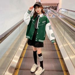 Jackets Baseball Uniform Coat Girl Children's Loose 6 Years Boy Clothes Spring And Autumn Fashionable Casual Girls Cardigan Cold