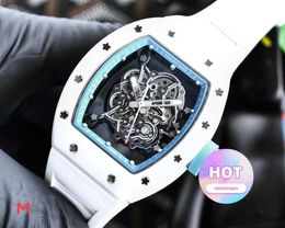 luxury watch cool Rakish Mechanical Wrist watches TV Factory rm055 multi-function Fashion Trend White Ceramic Tape X8 2023 New Luxury Style