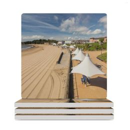 Table Mats Whitmore Bay Barry Island Beach Wales Ceramic Coasters (Square) For Ceramics Cute Cup Teapot Mat