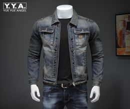 2020 New Men Denim Coat Vintage Cowboy Slim Tops Long Sleeve Casual Zipper Jacket Plus Size 4XL Brand Classic Jean Outwear Male4446893