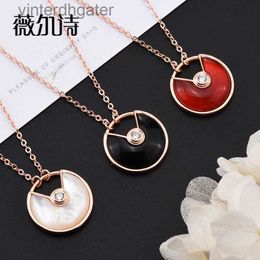 Top Luxury Fine 1to1 Original Designer Necklace for Women S925 Silver White Fritillaria Peace Talisman Collar Chain Female Popular Carter High Quality Jewellery