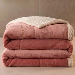 Blankets Blanket Quilt Thickened Flange Lamb Coral Velvet Winter Day Cover Spring And Autumn Bed For Single Student Dormitory