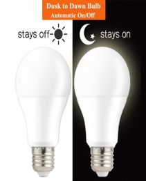 Bulbs LED Smart Light Bulb Automatic Turn ONOFF Day Night E27B22 Dusk To Dawn Sensor 10W 15W For Home Hallway3279778