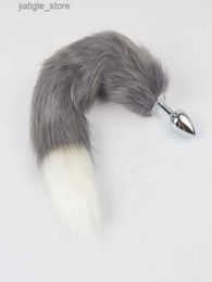 Other Health Beauty Items 1 piece of soft artificial wool fetish fox tail metal anal plug buttocks plug adult game product male and female role-playing Y240402