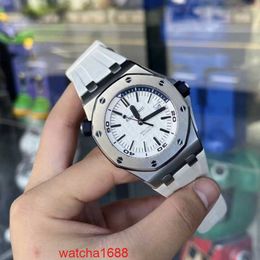 AP Wrist Watch Montre Royal Oak Offshore Series Automatic Mechanical Diving Waterproof Steel Rubber Band Date Display Watch Mens Watch Set 15710ST