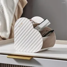 Storage Boxes Makeup Brushes Holder Large Capacity Four Compartments Heart Shaped For Multi Scene Use Organiser Brush Bucket