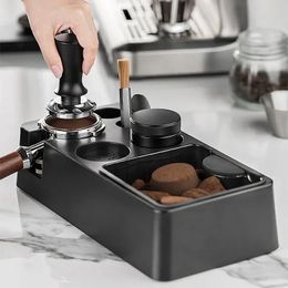 51/53/58mm ABS Coffee Portafilter Rack Distributor Holder Espresso Tamper Mat Stand Espresso Knock Box Coffee Accessories 240327