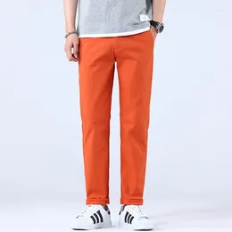 Men's Pants 98% Cotton Spring Summer Classic Regular Straight Casual Trousers Fashion Soft Male Clothes Business Pant