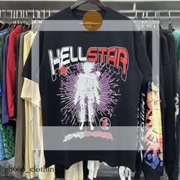 Fashion Hellstar Shirt Mens Rappe Top High American Tide Brand Fun Funny Comic English Letter Print Loose All Round Collar Short Sleeved T Shirt TEE Tide 179