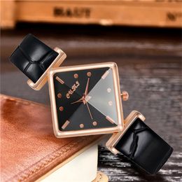 Ladies Watch Luminous Pointer Womens Leather Band Analogue Quartz Women Gift Relojes Para Mujer 240311