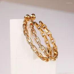 Hoop Earrings Geometric 14K Gold Color For Women Fashion Jewelry Drop