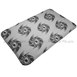 Carpets Black Throne Angel Soft Non-Slip Mat Rug Carpet Cushion Gray Grey Ophanim Eldritch Angels Wing Eye