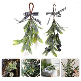 Decorative Flowers Simulated Mistletoe Upside Down Branches Christmas Door Hanging Home Wall Decoration