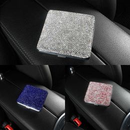 Upgrade Luxury Cigarette Case Fashion Plastic Protective Box Car Gadget Car Decoration Bling Pink Car Accessories Interior Woman Girls