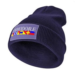 Berets A Commodore Design Title In Nautical Signal Flags Knitted Hat Rugby Male Golf Man Hats Women's