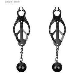 Other Health Beauty Items Nipple Clamps with Metal Balls Adjustable Weights Nipple Clips BDSM Breast Clip Adult s for Women and Couples Y240402