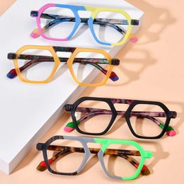 Sunglasses Frames Pilot Style Optical Glasses And For Men Women Multi Colour Frosted Patchwork Acetate Frame Customizable Lenses