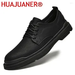 Casual Shoes Arrival Breathble Formal Casuel Leather Round Toe High Quality Lace-up Solid Soft British Style For Man