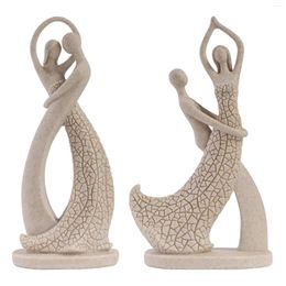 Decorative Figurines Sandstone Resin Lovers Modern Decor Table Centrepiece Abstract Sculpture For Tabletop Furnishings Living Room Office