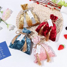 Gift Wrap Velvet Drawstring Tassel Bag Candy Box Bags Cloth Pockets Wedding Party Fashion Pouches