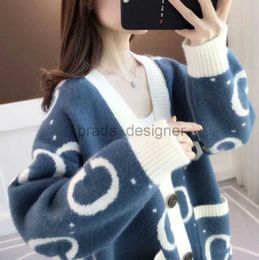 Fashion Rainbow Designer knitted Sweaters new women's loose-fitting outer wear spring cardigan lazy style sweater jacket S-S9322