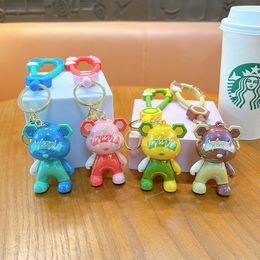 Cartoon trend, cool lightning bear keychains, creative couples, car bags, keychains, pendants, small gifts wholesale