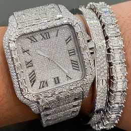 O original Moissanite Luxury Mens Watch Cart Iced Out Santo Designer Relógios de alta qualidade Relógio de diamante para homens Montre de Luxe Dhgate Novo