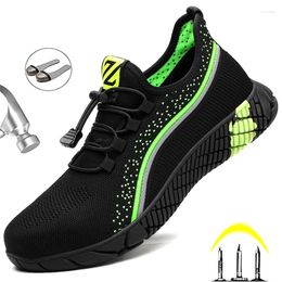 Boots Men Safety Shoes With Steel Toe Cap Work Anti-Piercing Sneakers Lightweight Construction Industrial