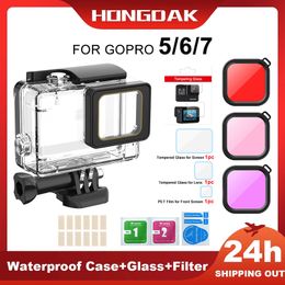 60m Underwater Diving Waterproof Case For Go Pro GoPro 5 6 7 Hero Black Protective Cover Housing Mount with Philtre Accessory