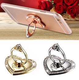 Mobile Phone Finger Ring holders Grip 360 Degree Rotatable Love Cute Smartphone Stand Holder Socket Metal Mounts4052037