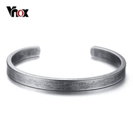 Vnox Vintage Viking Cuff Bracelets Bangles for Men Women Simple Classic Pulseras hombre Stainless Steel Male Jewellery 220222246v