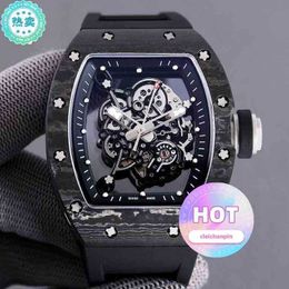 luxury watch cool Rakish Mechanical Wrist watches TV Factory rm055 Business Leisure Carbon Fibre Case Tape Mens 2023 New Luxury Style