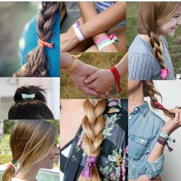 150pcs 15 Colours Gymnastic Elastic Hair Band Wholesale GYM Hair Tie Bracelet Girls Sports Ponytail Holder Wristband Headwear