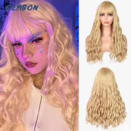 Wigs Long curly Hair Wavy Pink Wig Female High Temperature Resistant Synthetic Fibre Wig Cosplay Lolita Gembon Hair