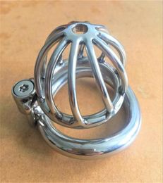 New Latest Design 45mm Length Super Small Male Cock Cage Bondage Device Peins Lock BDSM New Sex Toy Stainless Steel Belt5334382