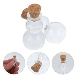 Vases 5pcs Mini Wish Bottles Small Wishing Jars DIY Glass Bottle Charms Crafts Supply